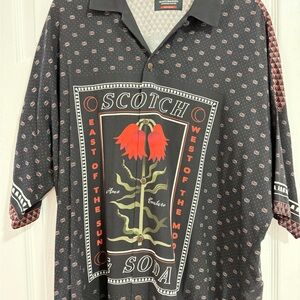 Scotch & Soda Black and Red Graphic Men's Shirt